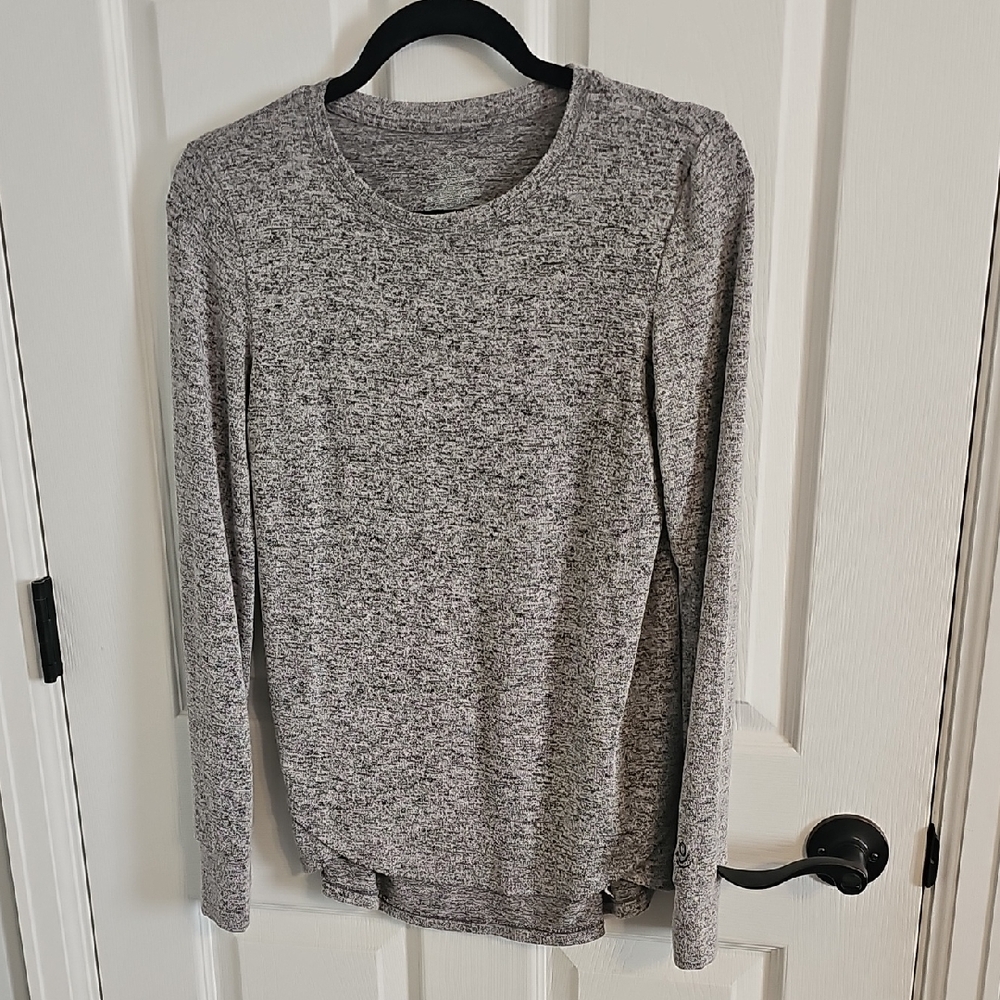 Cuddl Duds SoftKnit Heather Gray Top